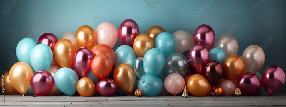 Enchanting Party Scene Balloon, Gifts, and Gift Box Image to Enchant Your Guests Generative AI