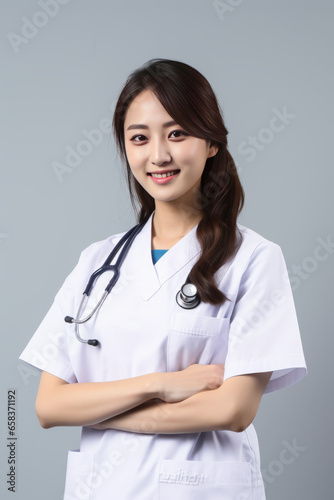A beautiful young asian woman doctor.