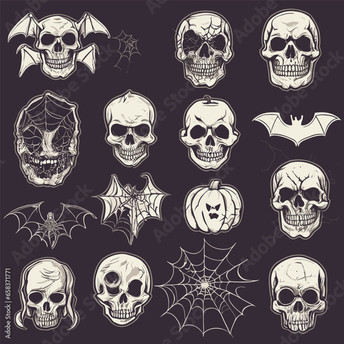 Halloween Scarry  vector Elements for premium t shirt