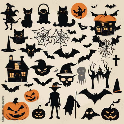 Halloween Scarry  vector Elements for premium t shirt