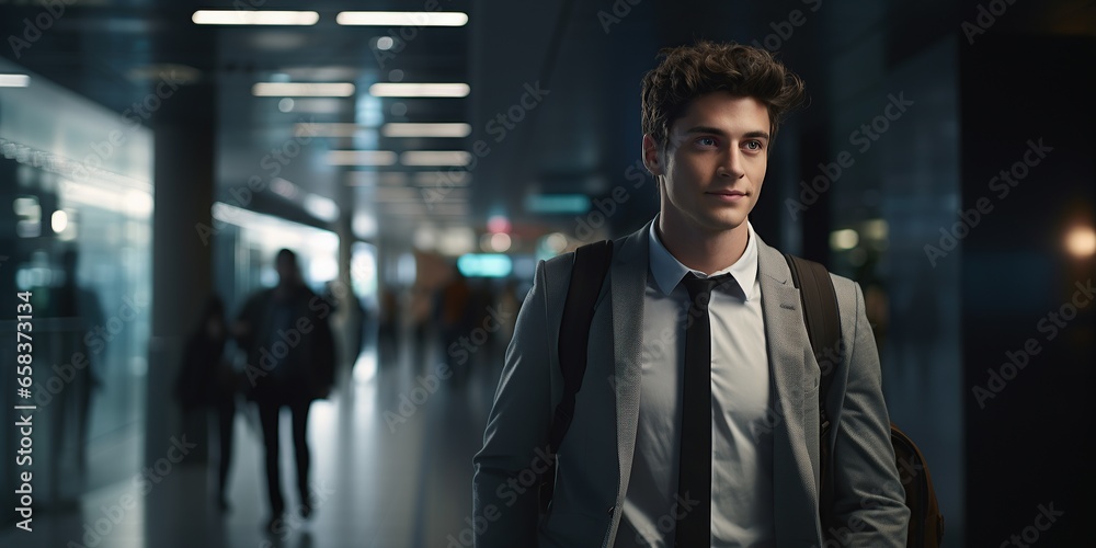 man going home after a day in the office man going home after a day in the office