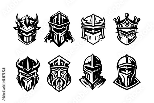 Head Knight Vector Illustrations Collection