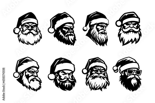 Head Santa Claus Vector Illustrations Collection