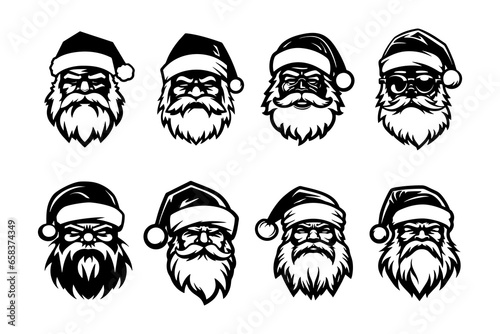 Head Santa Claus Vector Illustrations Collection