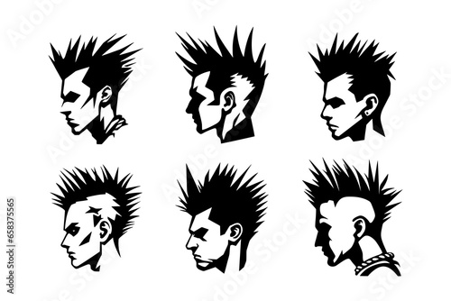 Silhouette Punk Rock Vector Illustrations Collection