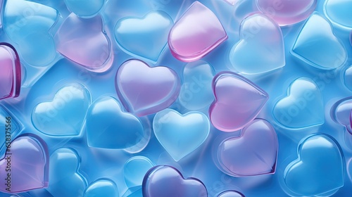  a lot of hearts that are blue and pink in color.  generative ai © Nadia