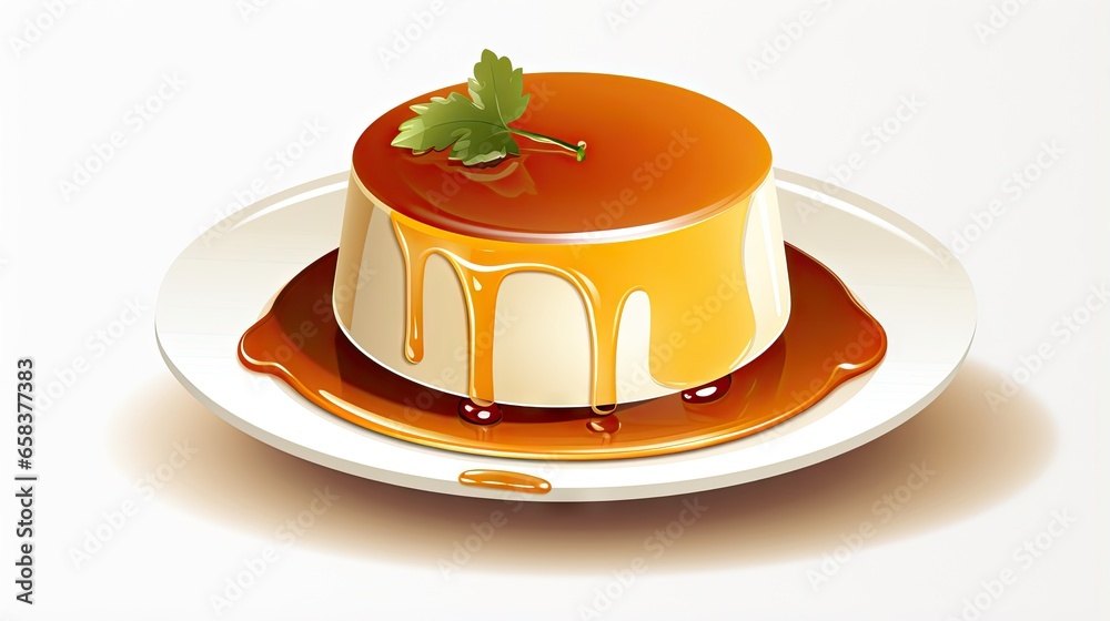 a plate with a cake on it with a sauce drizzled on it. generative ai a plate with a cake on it with a sauce drizzled on it. generative ai