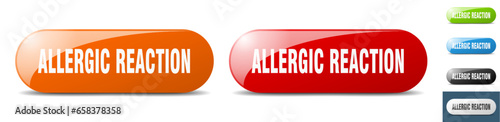allergic reaction button. key. sign. push button set