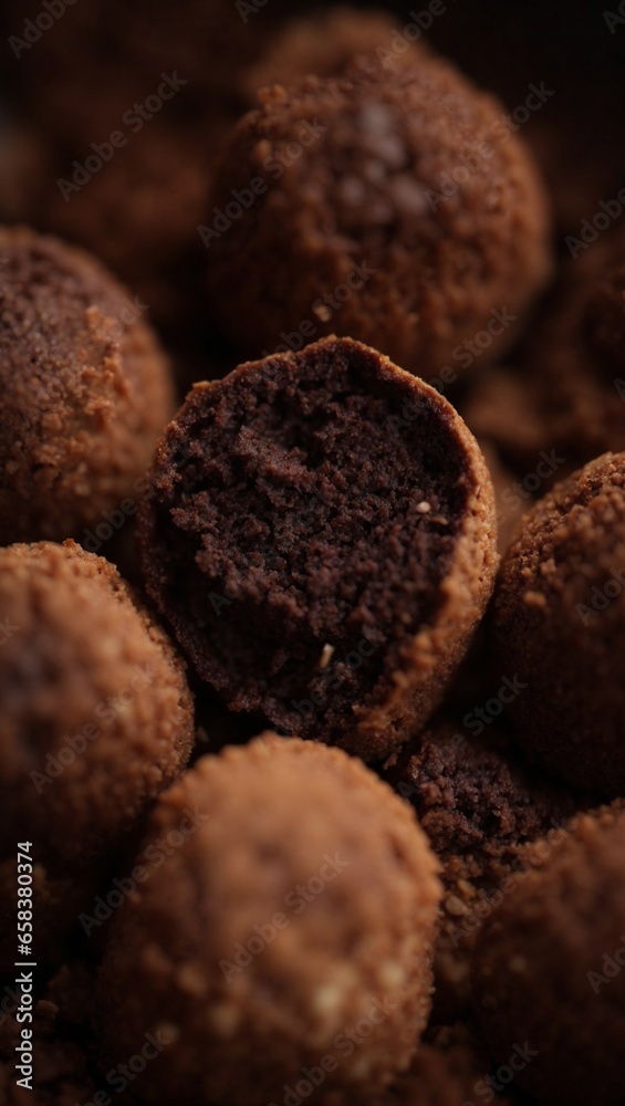 chocolate truffles on a wooden table chocolate truffles on a wooden table