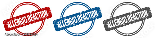 allergic reaction stamp. allergic reaction sign. allergic reaction label set