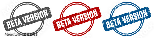 beta version stamp. beta version sign. beta version label set