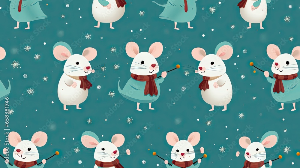  a group of cartoon mouses with different poses and expressions.  generative ai