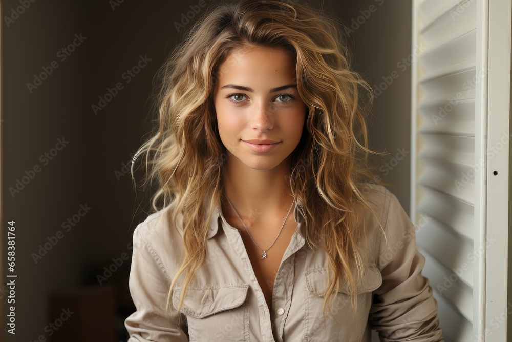 Portrait of a smiling girl with blonde hair Portrait of a smiling girl with blonde hair