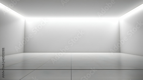 Wallpaper Mural Minimalistic white background for presentation, empty wall with lighting and a pedestal for a product Torontodigital.ca