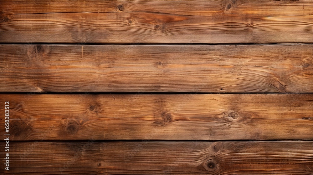 Fototapeta premium Top View of a Rustic Dark Brown Wooden Background, Vintage Aged Texture and Distinctive Wood Grain Pattern, Perfect for Rustic Design Concepts, wood background