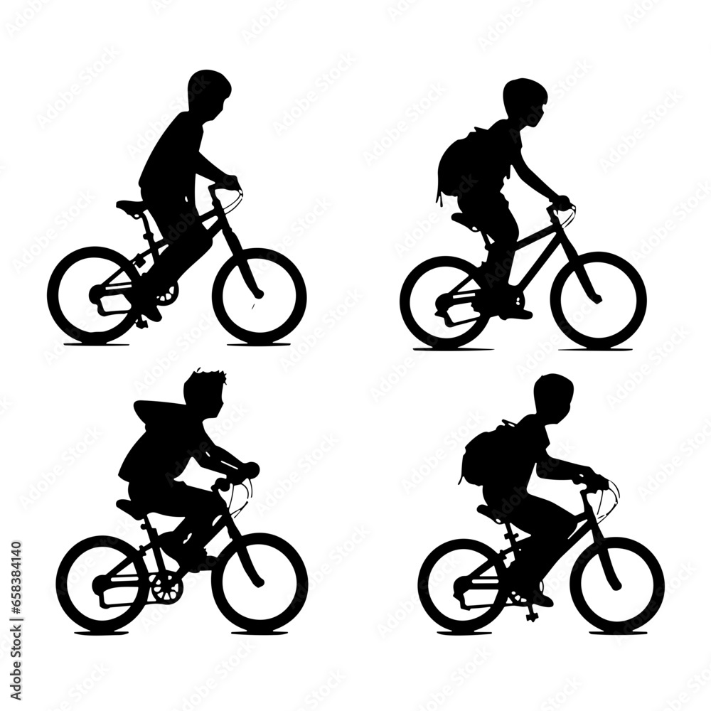 Fototapeta premium silhouette of a cyclist