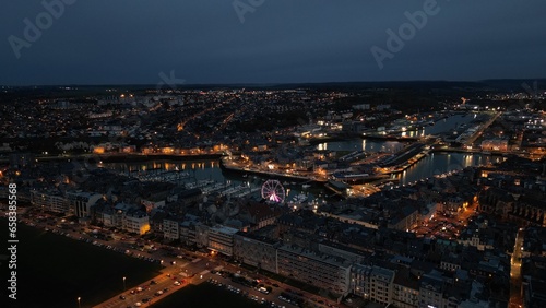 Paysage vu du ciel, sur les cotes francaise, à Dieppe 