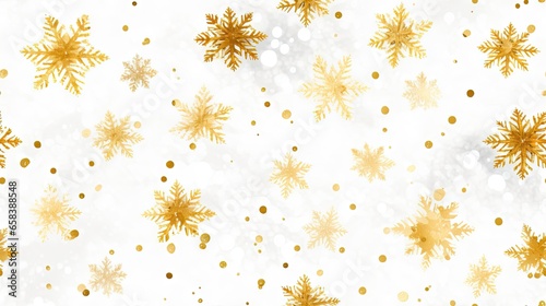 Wallpaper Mural  a white background with gold snowflakes and dots on it.  generative ai Torontodigital.ca