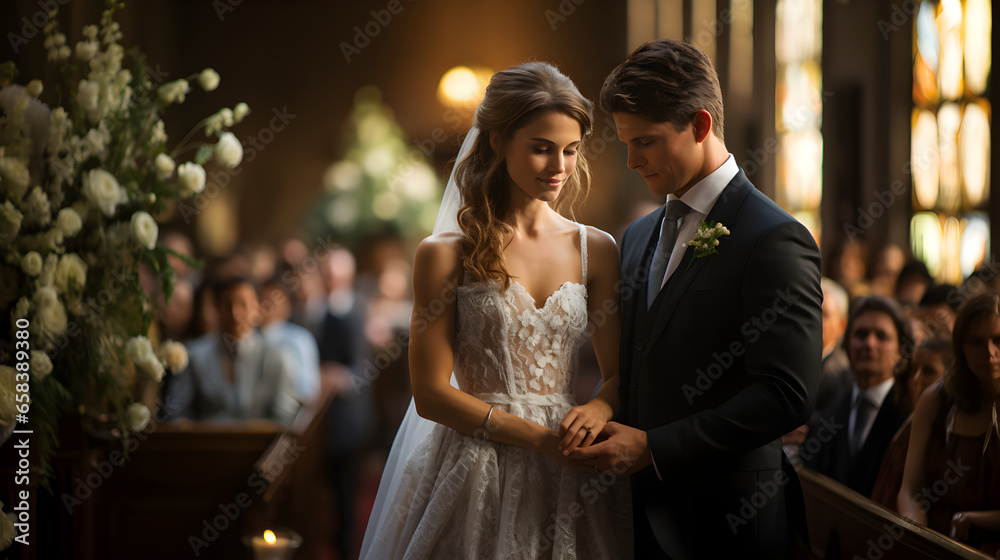 wedding photography of bride and groom at wedding ceremony