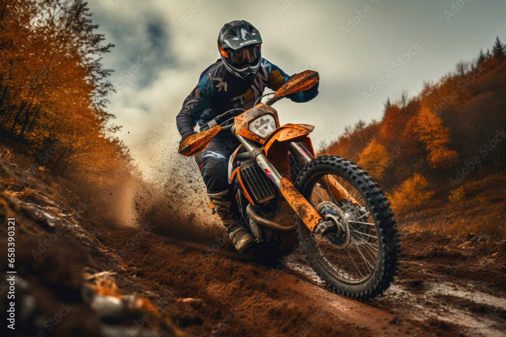 Fearless Dirt Biker Tackles Rugged Terrain