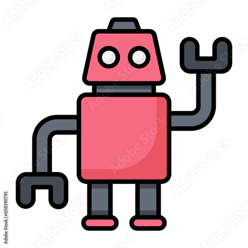 Robot Colored Line Icon