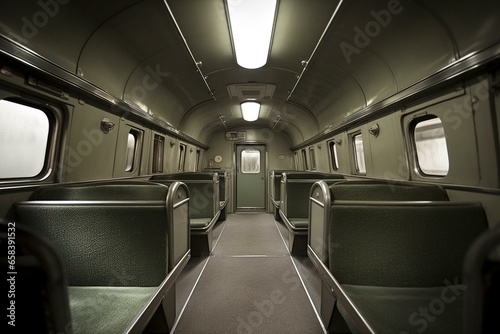 Interior of a train. Generative AI