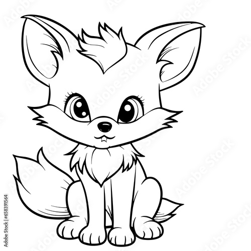 Line Art Baby Fox