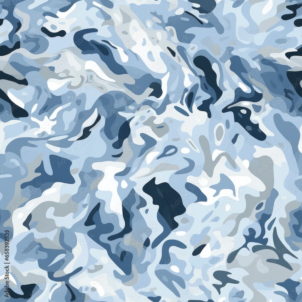 Dense Intricate Arctic Camouflage with Snow and Ice Patterns AI Generated