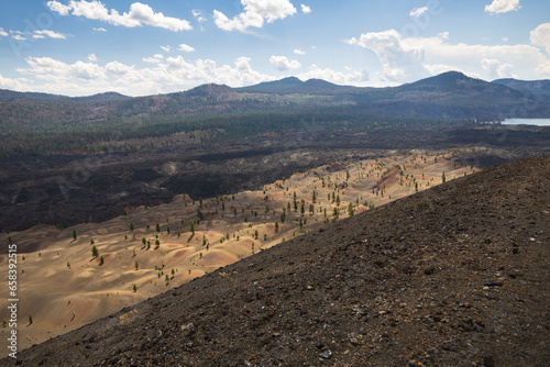 View from Cinder Cone Volcano at Lassen Volcanic National Park, California