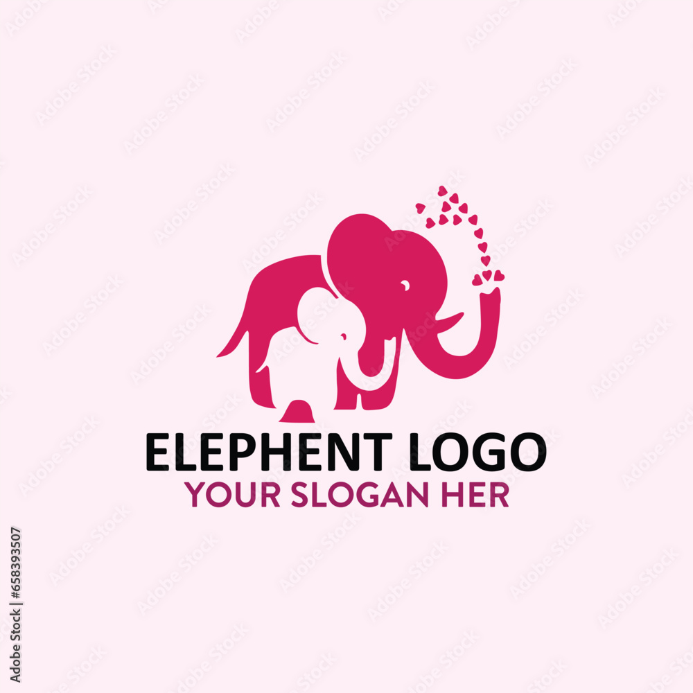 elephants logo design vector