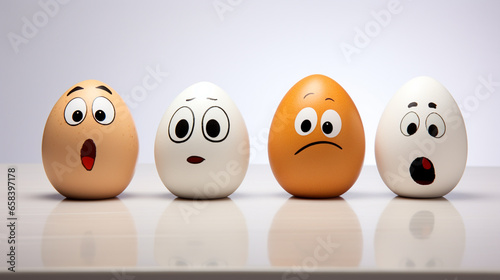 Funny eggs. image of funny eggs Faces on the eggs. Funny easter smile eggs