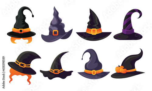 Halloween witch hat collection.