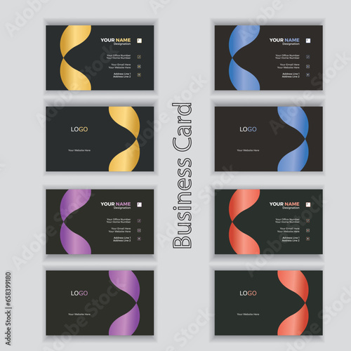 business card template dark color