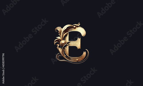 Letter E vector logo luxury design