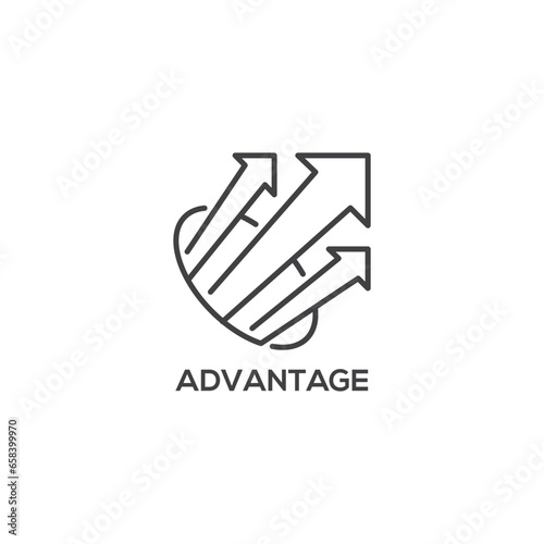 Advantage, business concept. Modern sign, linear pictogram, outline symbol, simple thin line vector design element template