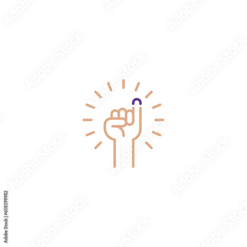 Election finger, for election and voting. Vector icon template photo