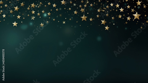 new year background design with golden stars and confetti  with empty copy space