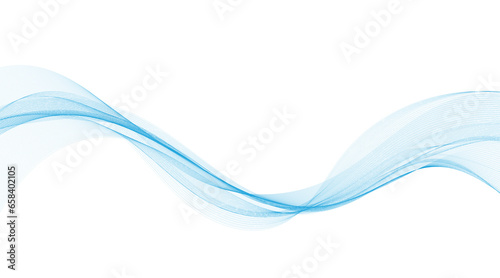 Abstract vector background with blue wavy lines. Blue wave background. Blue lines vector illustration. Curved wave. Abstract wave element for design. © VectorStockStuff