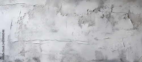 Handmade white plaster texture on a concrete wall used in construction and interior design