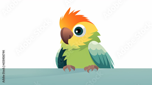 Colorful Parrot Vector Illustration © Kaan