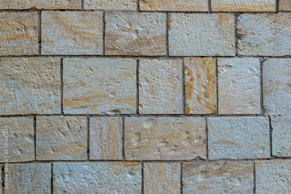 Fototapeta premium Surface of regular rectangular sandstone stones