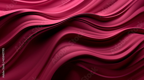 Colorful waves 3d shape texture background. Raspberry pink and dark chocolate color palette