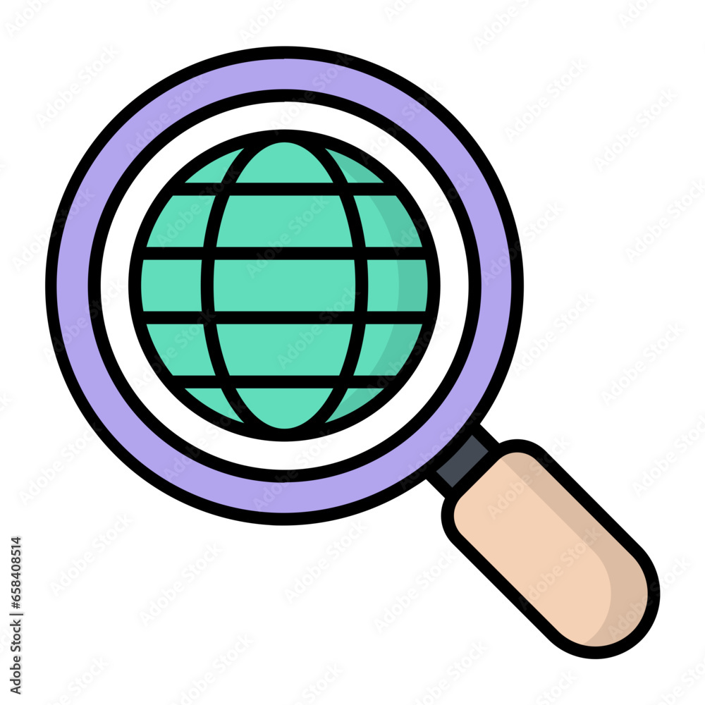 Location Search Colored Line Icon Location Search Colored Line Icon