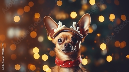 Dog dress up in Christmas costumes at Christmas party.  © ANEK