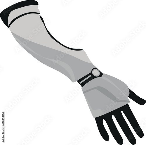 vector illustration of bionic human hand prosthesis in gray color for people with disabilities