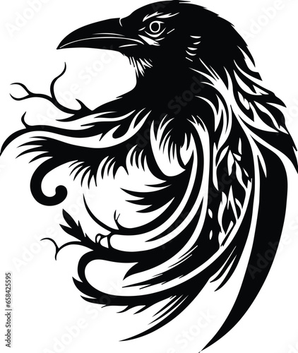 Tribal Raven Bird Celtic Tattoo
