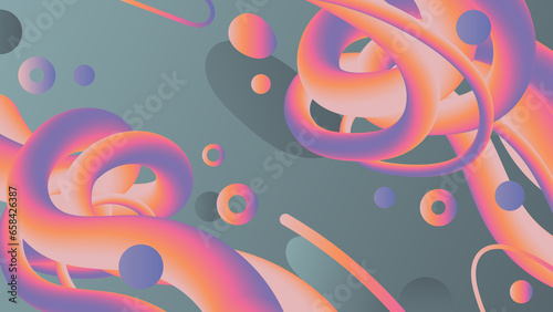 Abstract background with lines and curves  3d colorful fluid gradient design