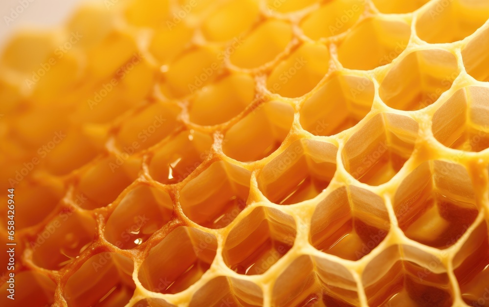 Close up of honeycomb cells