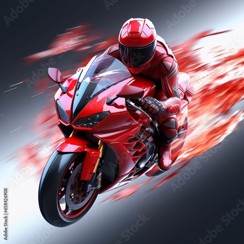 motocross rider on a red motorbike