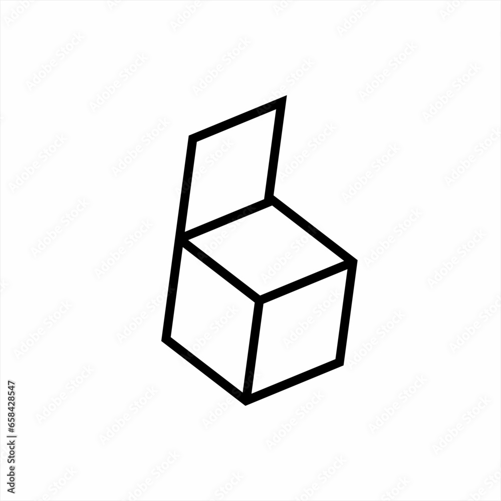 Box logo design with chair concept. Box logo design with chair concept.